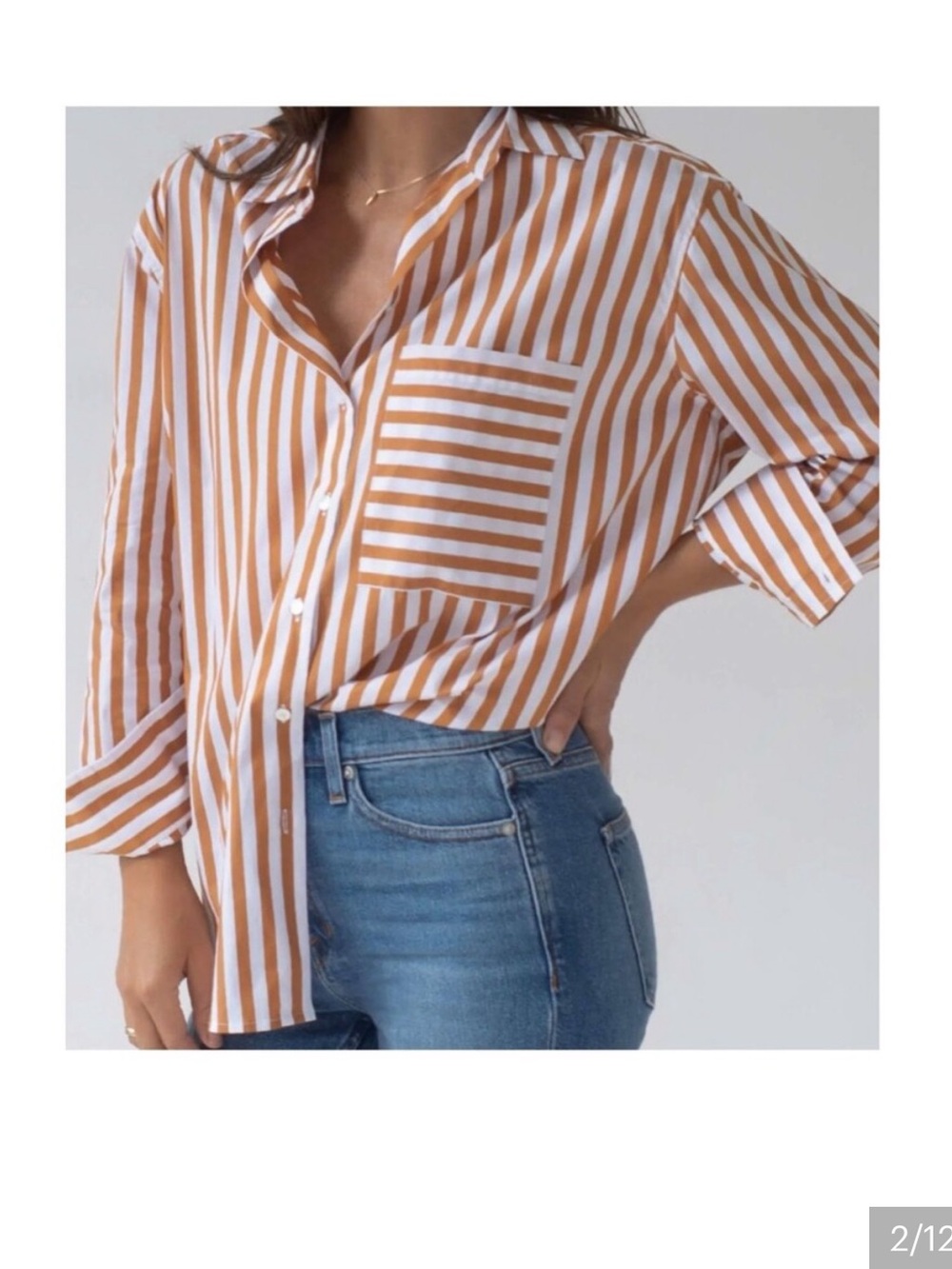 AYR Deep End Cotton Button Up shirt in The Aperitif Stripe Colorway - Medium